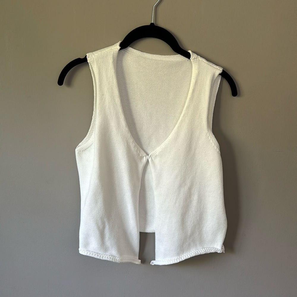 White crotchet vest tank